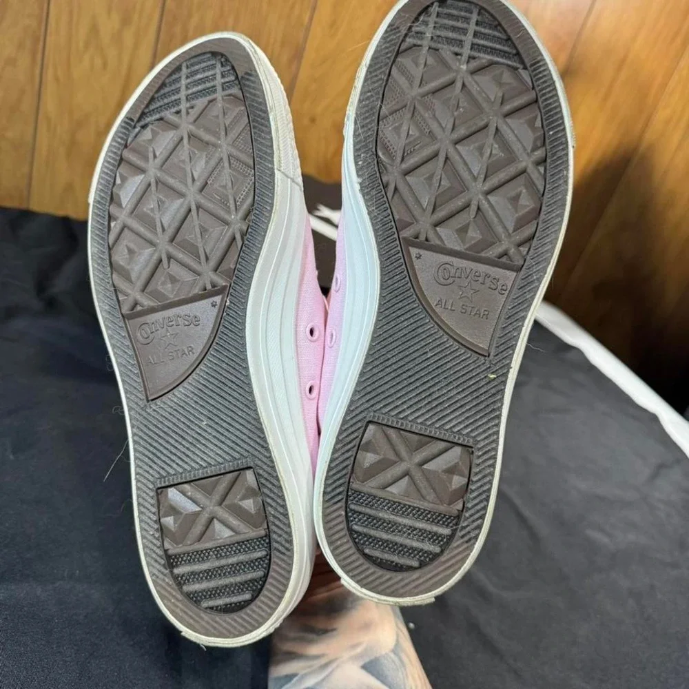 Pink Converse All Star Low Top trainers with pink studs Size 10 Womens NEW - Picture 7 of 8